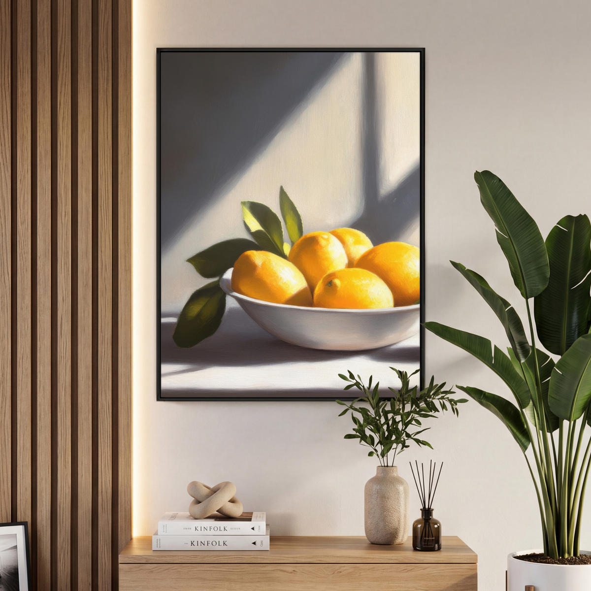 LEINWAND Bilder mit Rahmen - Zitronen - Stilleben - Gelb - 70x100 - Gelb, Textil (70/100cm) - MuchoWow