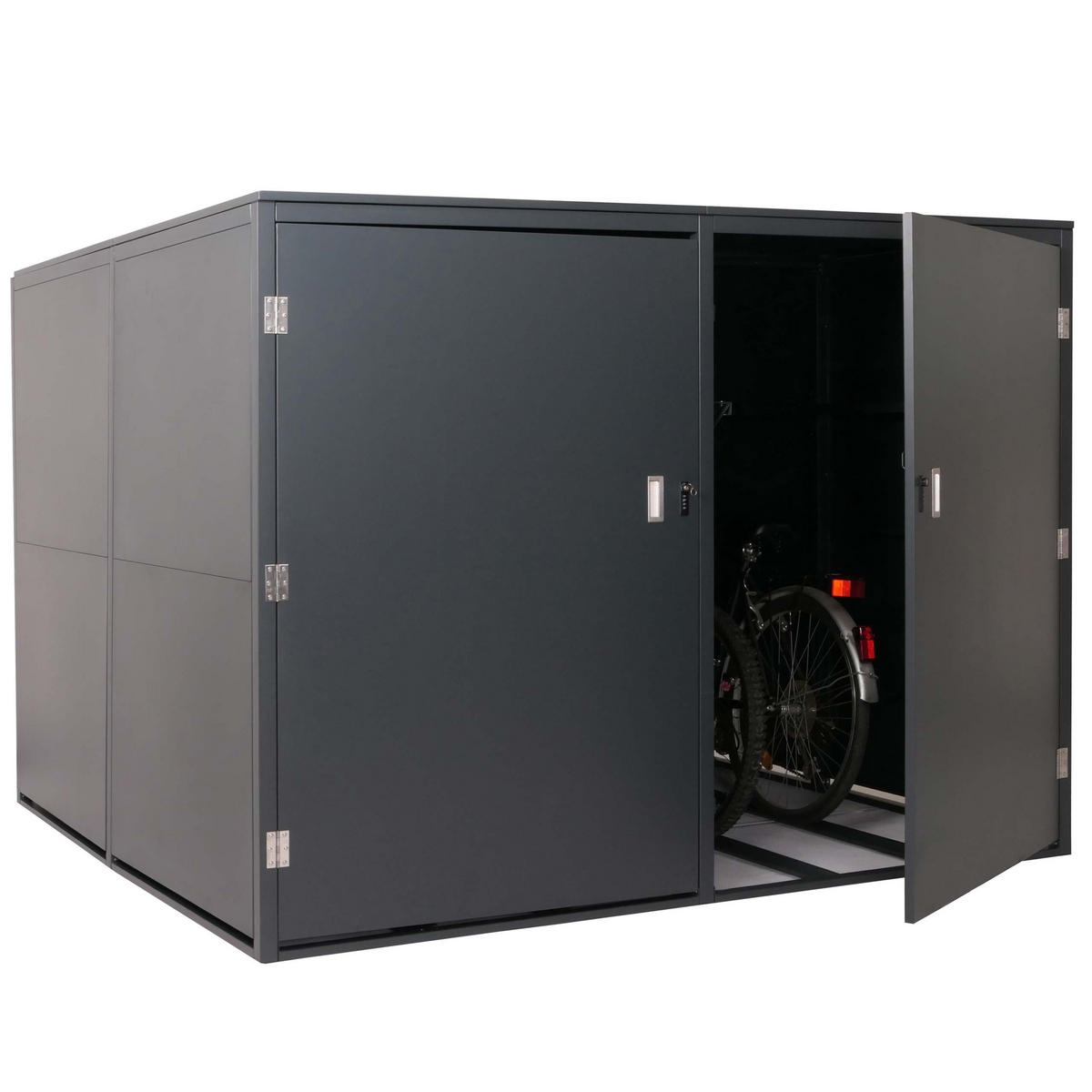 FAHRRADGARAGE 4er 160x222x208cm abschließbar Metall Anthrazit - Anthrazit, Metall (222/160/208cm) - PROREGAL