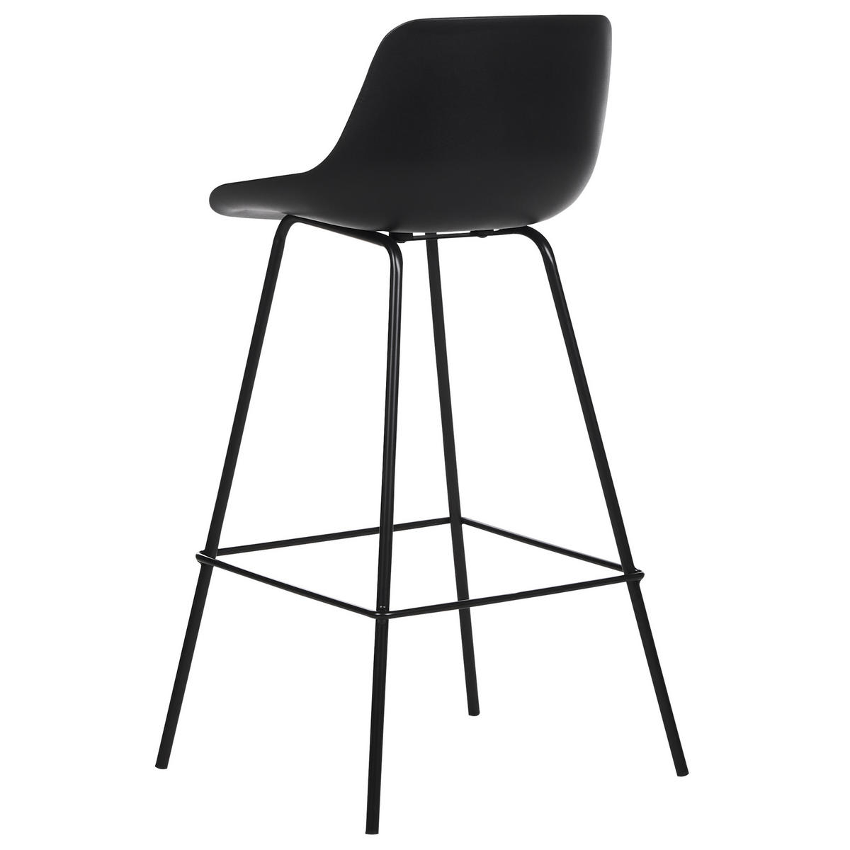 BARSTUHL 2er-Set Kunststoff/Metall schwarz Emmet - Schwarz, Kunststoff (49/100/47cm) - Beliani