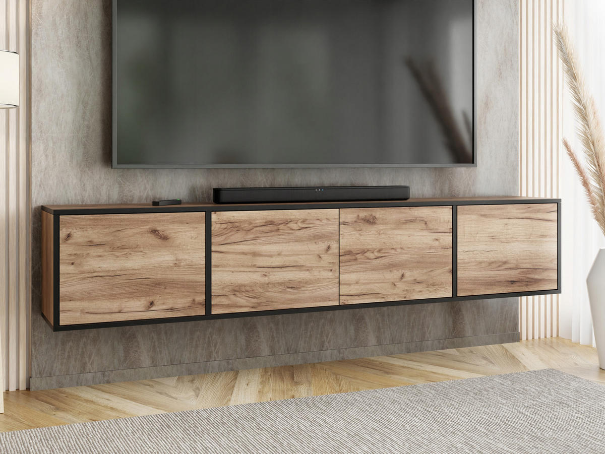 TV-LOWBOARD EDI 4 Craft Gold Eiche – 4-türig - Honigeiche, Holzwerkstoff (206.4/42/38.9cm)