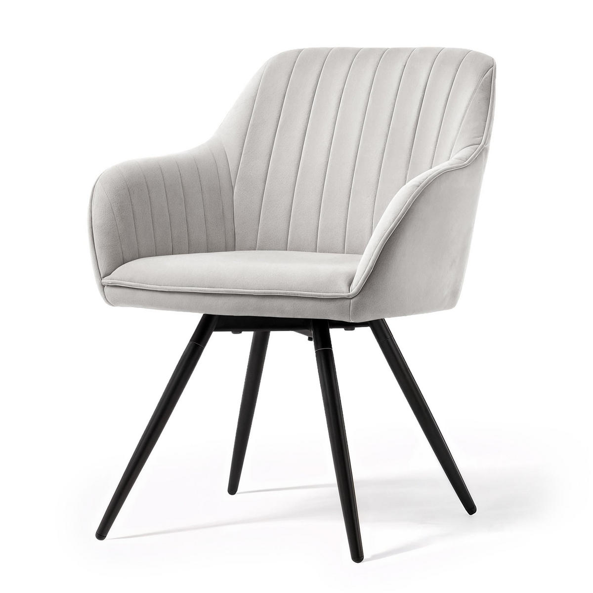 DREHSTUHL 4er-SET Grau, Schwarz 55/83/58 - Schwarz/Grau, Textil (55/83/58cm) - RAUMHIRSCH FURNITURE