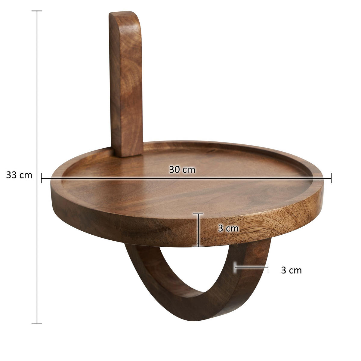 WANDREGAL Mango Massivholz Modern Stil 30x33x30 cm Rund - Braun, Holz (30/33/30cm) - KADIMA DESIGN