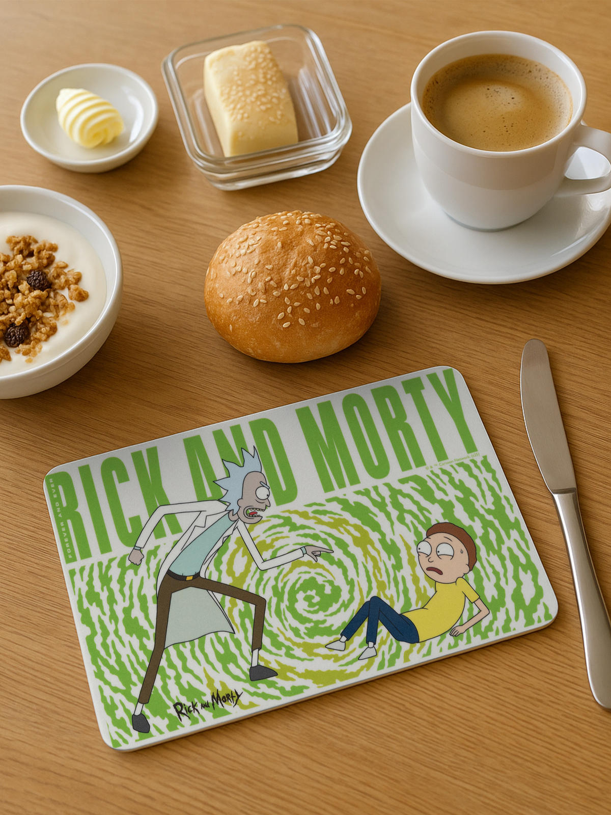 BRETTCHEN Rick and Morty Swirl Grün 14,5 x 23,5 cm - Weiß, Kunststoff (14.5/23.5cm) - United Labels