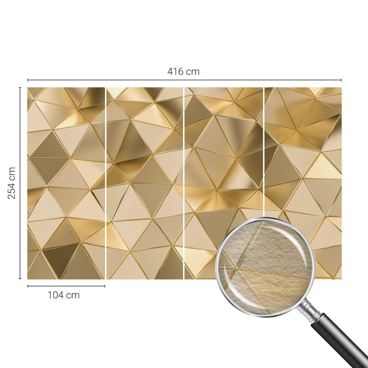 FOTOTAPETE 416x254 cm - Dreiecksmuster - Grau, Textil (416/254cm) - Wallfluent