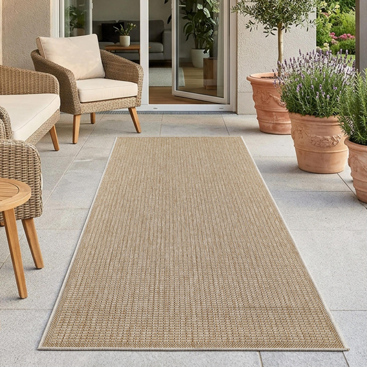 OUTDOOR-TEPPICH 092 Braun Wetterfest 80x250 cm - Braun, Textil (80/250cm) - carpet city