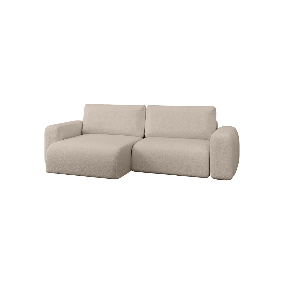 ECKSOFA TALW L MINI mit Schlaffunktion, Beige - Beige, Textil (257/148cm) - Fedve