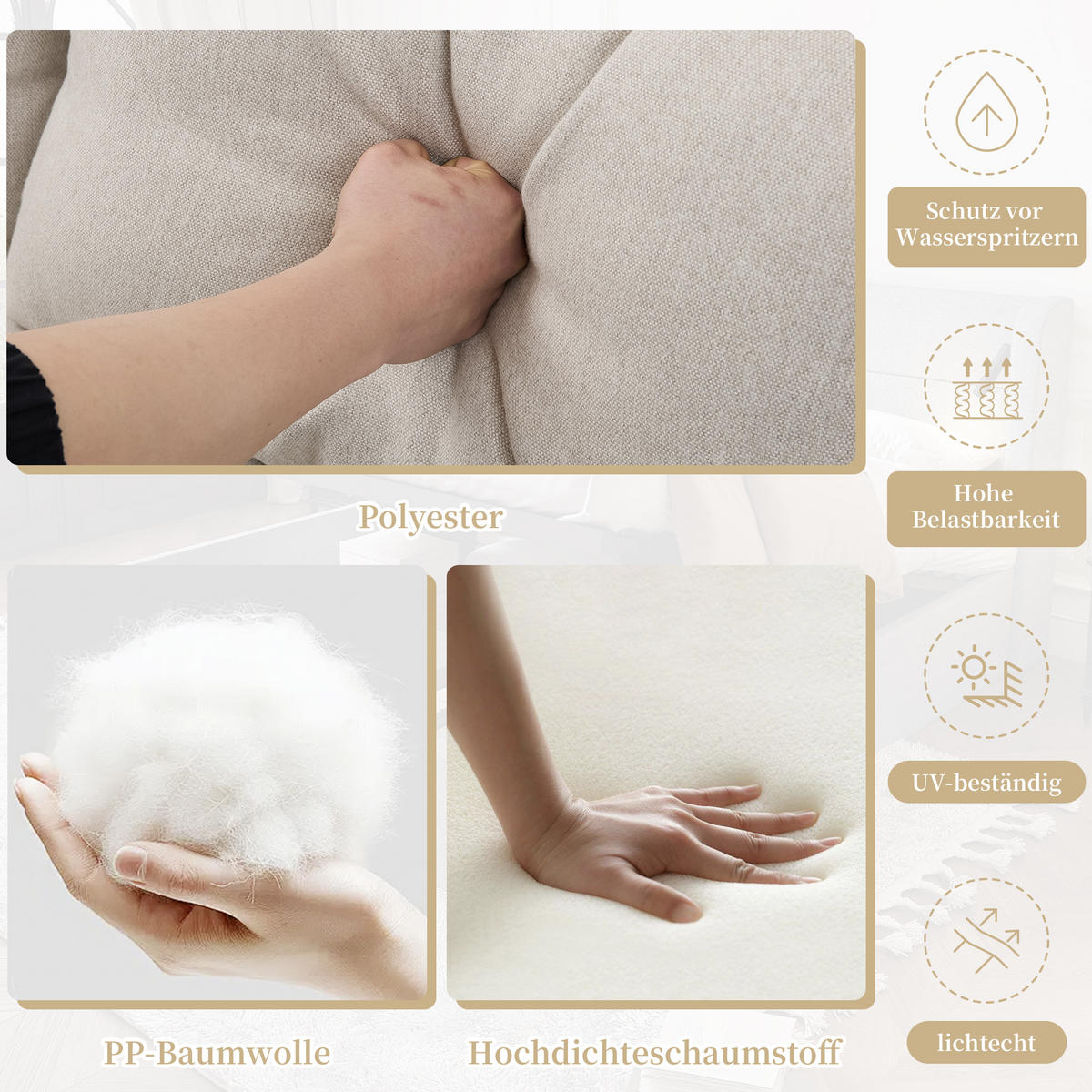 GARTEN-ESSGRUPPE 9 Personen Ecksofa Tisch Stahl Grau - Grau, Textil - FLIEKS