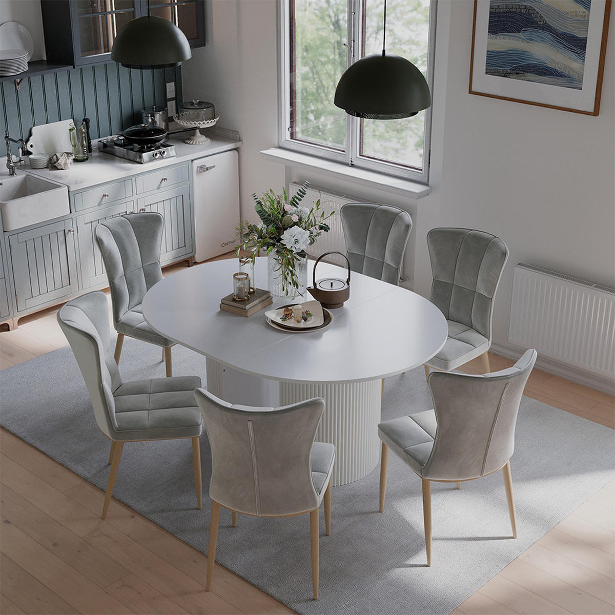 JÍDELNÍ STŮL Calero Bílá - bílá, kompozitní dřevo (60/120/76cm) - Vicco