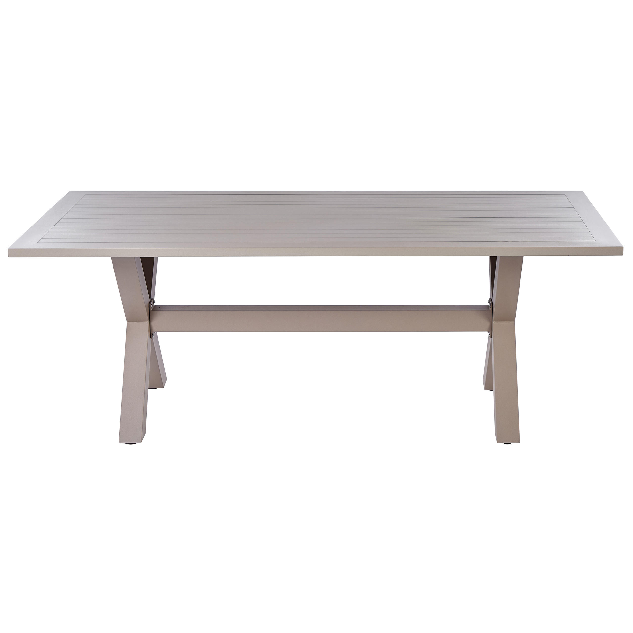 GARTENTISCH 200/105 cm Metall Taupe Cascais - Beige, Metall (200/105/74cm) - Beliani