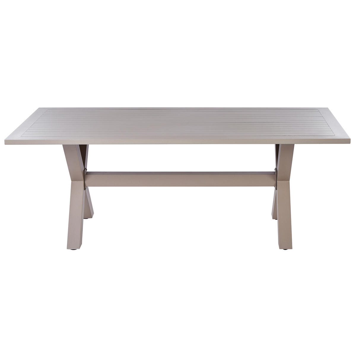 GARTENTISCH 200/105 cm Metall Taupe Cascais - Beige, Metall (200/105/74cm) - Beliani