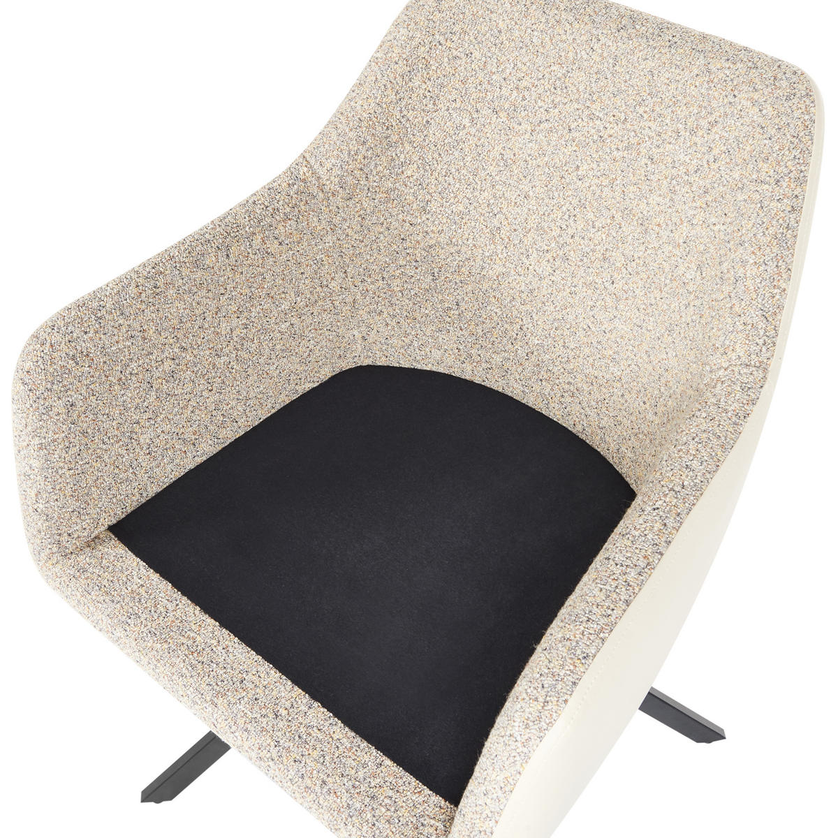 ESSZIMMERSTUHL 2er-Set Taupe Lithia - Taupe/Schwarz, Textil (58/86/63cm) - Beliani