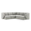 ECKSOFA Chenille Stoff Grau - Hellgrau/Schwarz, Holzwerkstoff/Kunststoff (251/251cm) - Makamii