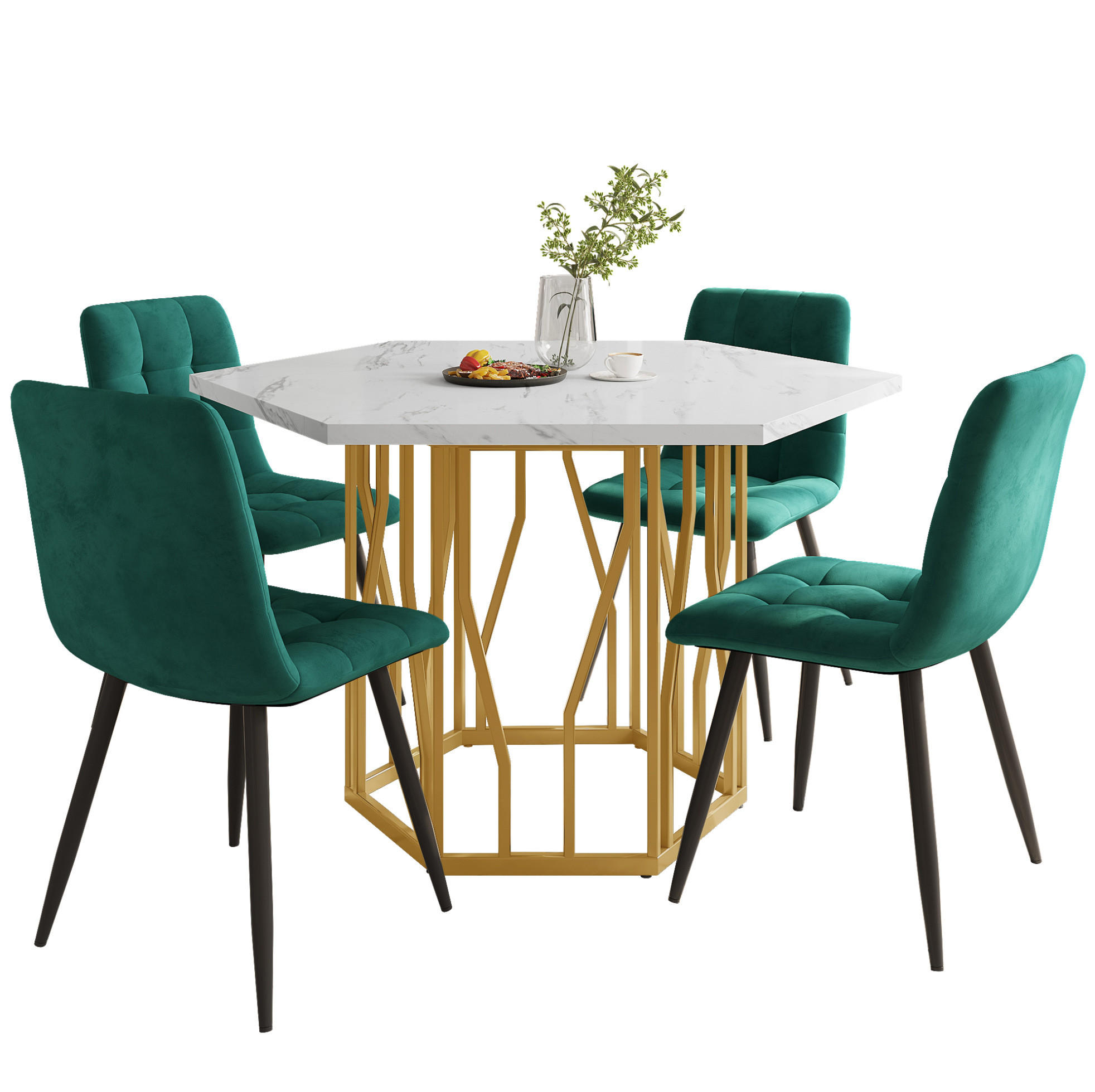 Meubliv Esstisch Gold 100x75x115.5 cm