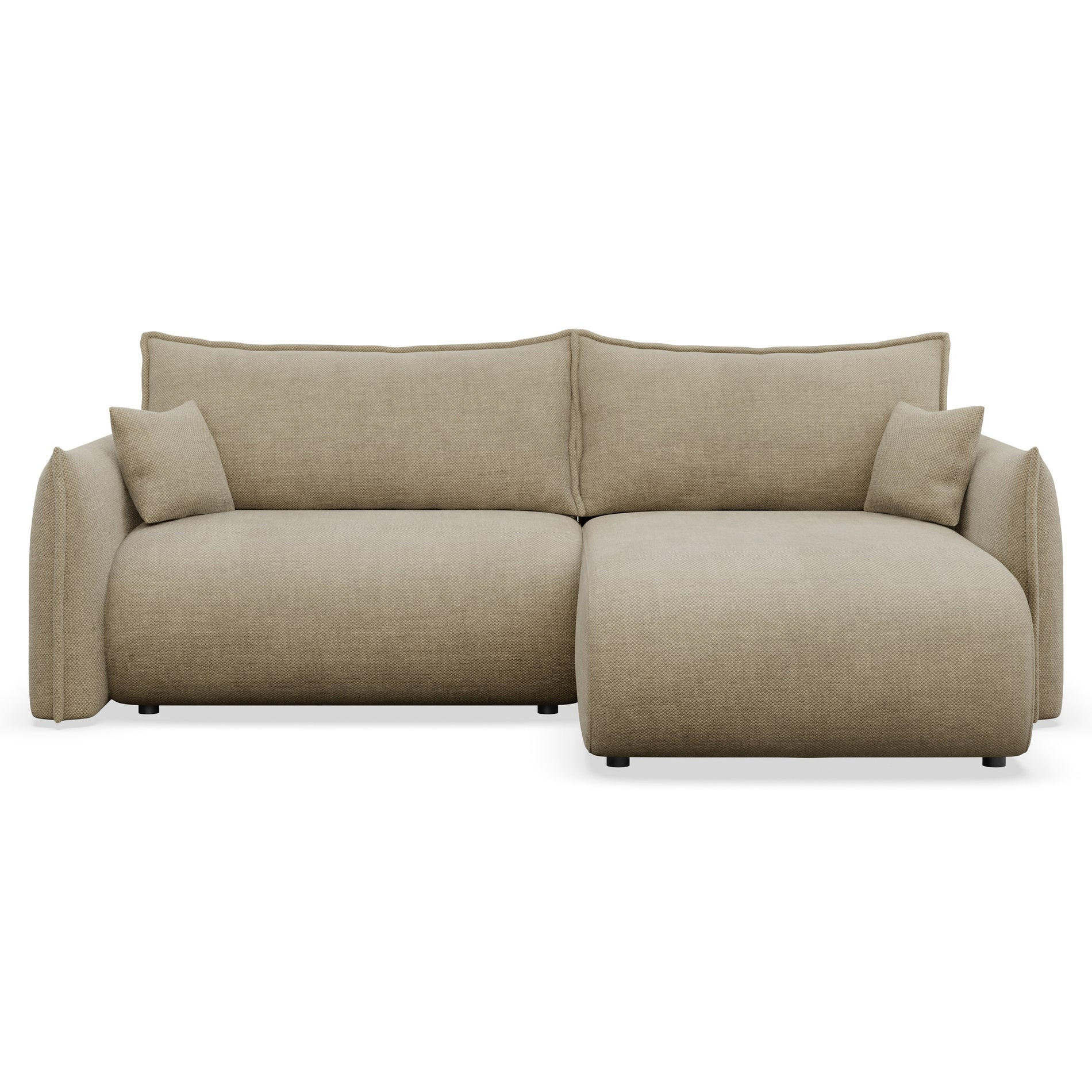 ROHOVÁ SEDAČKA Cushi béžová ženilka - čierna/béžová, textil/plast (183/252cm) - Selsey