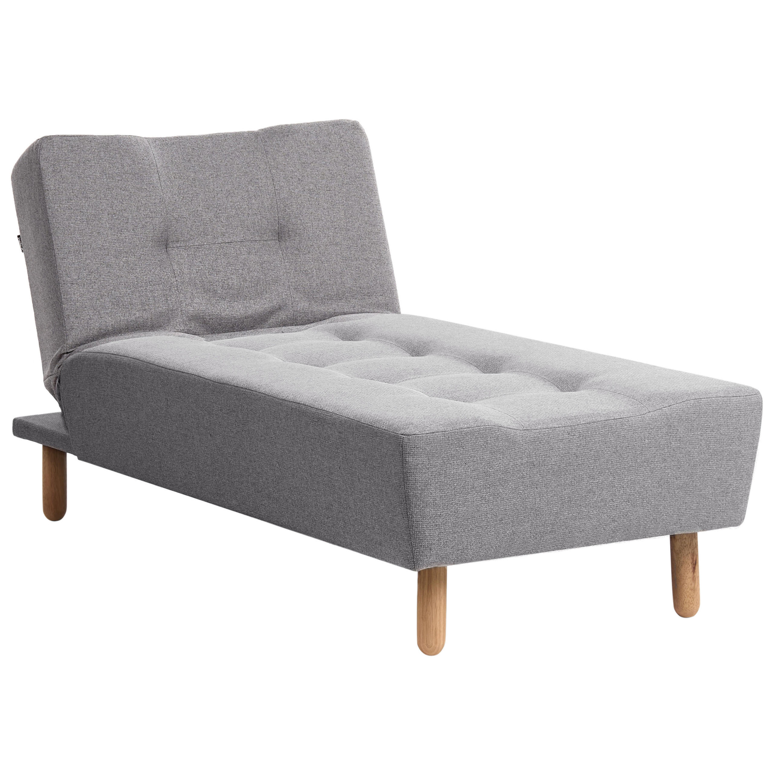 CHAISELONGUE Stoff Grau Alsten - Dunkelgrau/Braun, Textil (163/80/75cm) - Beliani