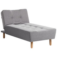 CHAISELONGUE Stoff Grau Alsten - Dunkelgrau/Braun, Textil (163/80/75cm) - Beliani