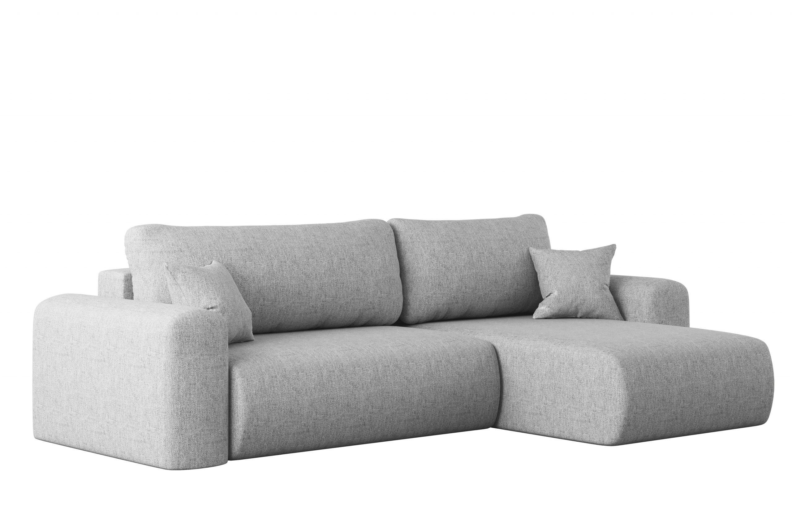 ECKSOFA Mit Schlaffunktion Und Bettkasten L-förmiges Sofa Capri Stoff Verita Rechts Grau - Grau, Holz (272/145cm) - Kaiser Möbel