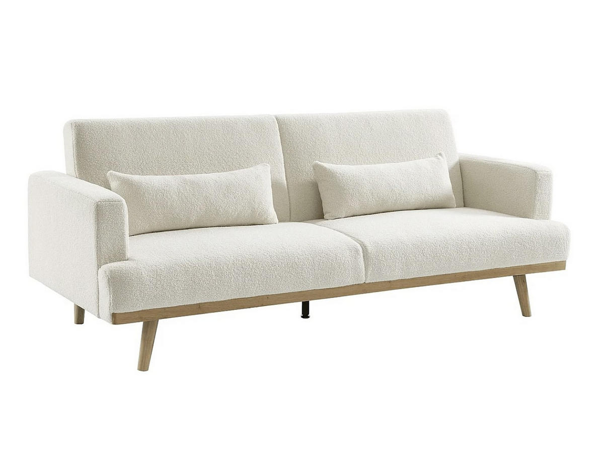 SCHLAFSOFA - 3 Personen-Sitzer - Stoff - Weiß - - Weiß, Textil (216/85/89cm) - Vente-Unique
