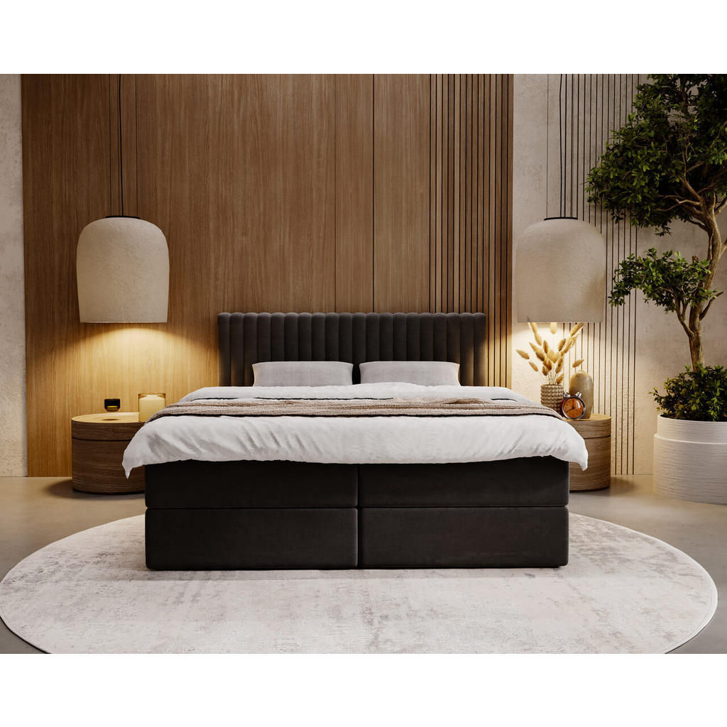 Thumbnail - Graingold Boxbett, Anthrazit, Textil, 180x200 cm, Schlafzimmer, Betten, Boxspringbetten