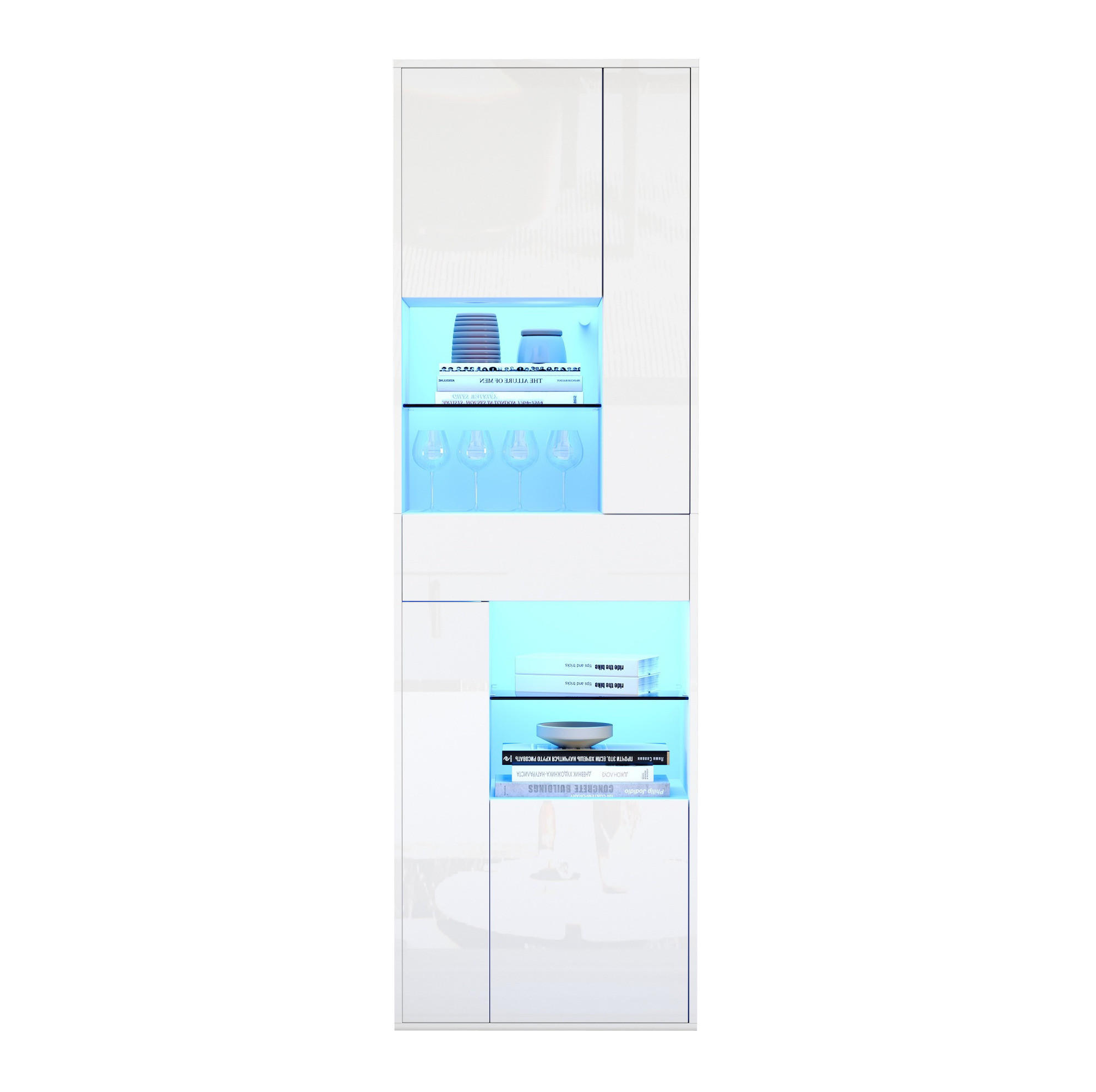 Okmyhome Vitrine Weiß 38x170x55 cm