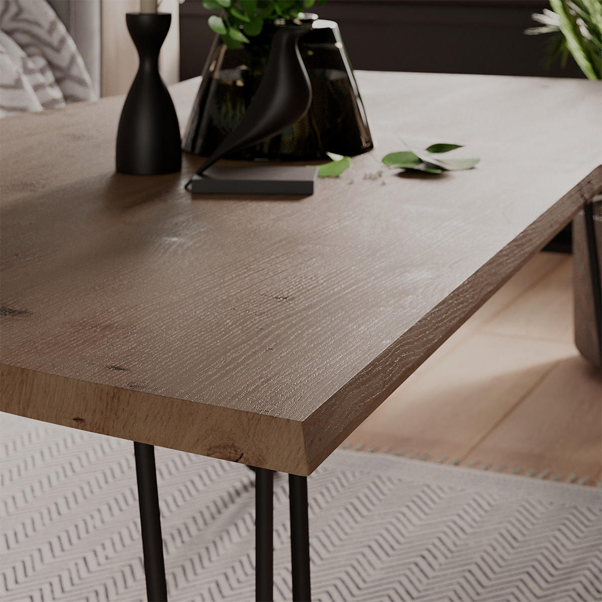 COUCHTISCH Yan Artisan 120 x 60 cm - Hellgrau, Holzwerkstoff (60/120/40cm) - Vicco