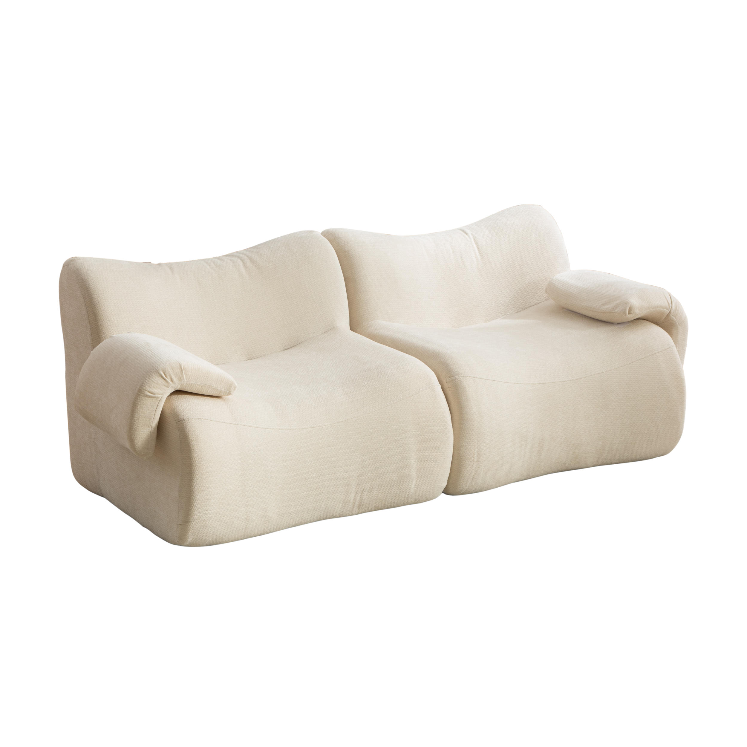 2-SITZER SOFA Chenille Beige ohne Montage - Beige, Textil (199/72.5/92cm) - WISHDOR