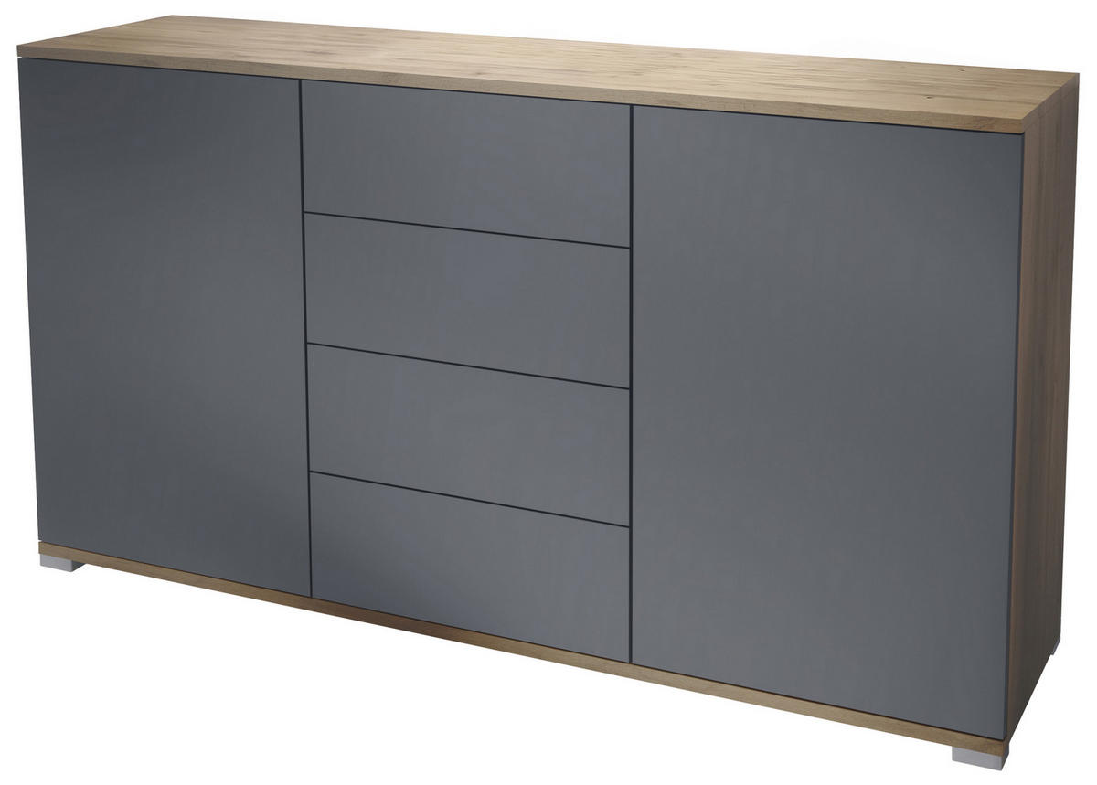SIDEBOARD Santo Anthrazit matt - Anthrazit, Holzwerkstoff (138.5/75.5/35cm) - Vladon