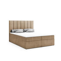 BOXSPRINGBETT HUGO, 160 x 200 cm, Bettkasten, H4, braun - Braun, Textil (160/200cm) - Labett