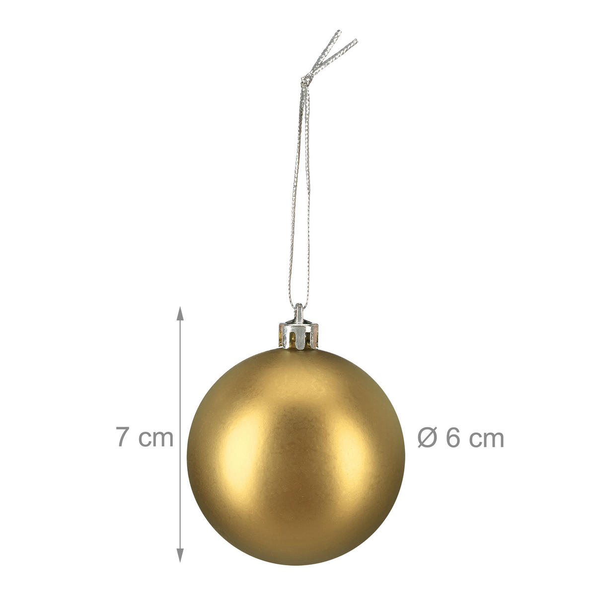 100XWEIHNACHTSKUGELN - Goldfarben, Kunststoff (6/7/6cm) - Relaxdays
