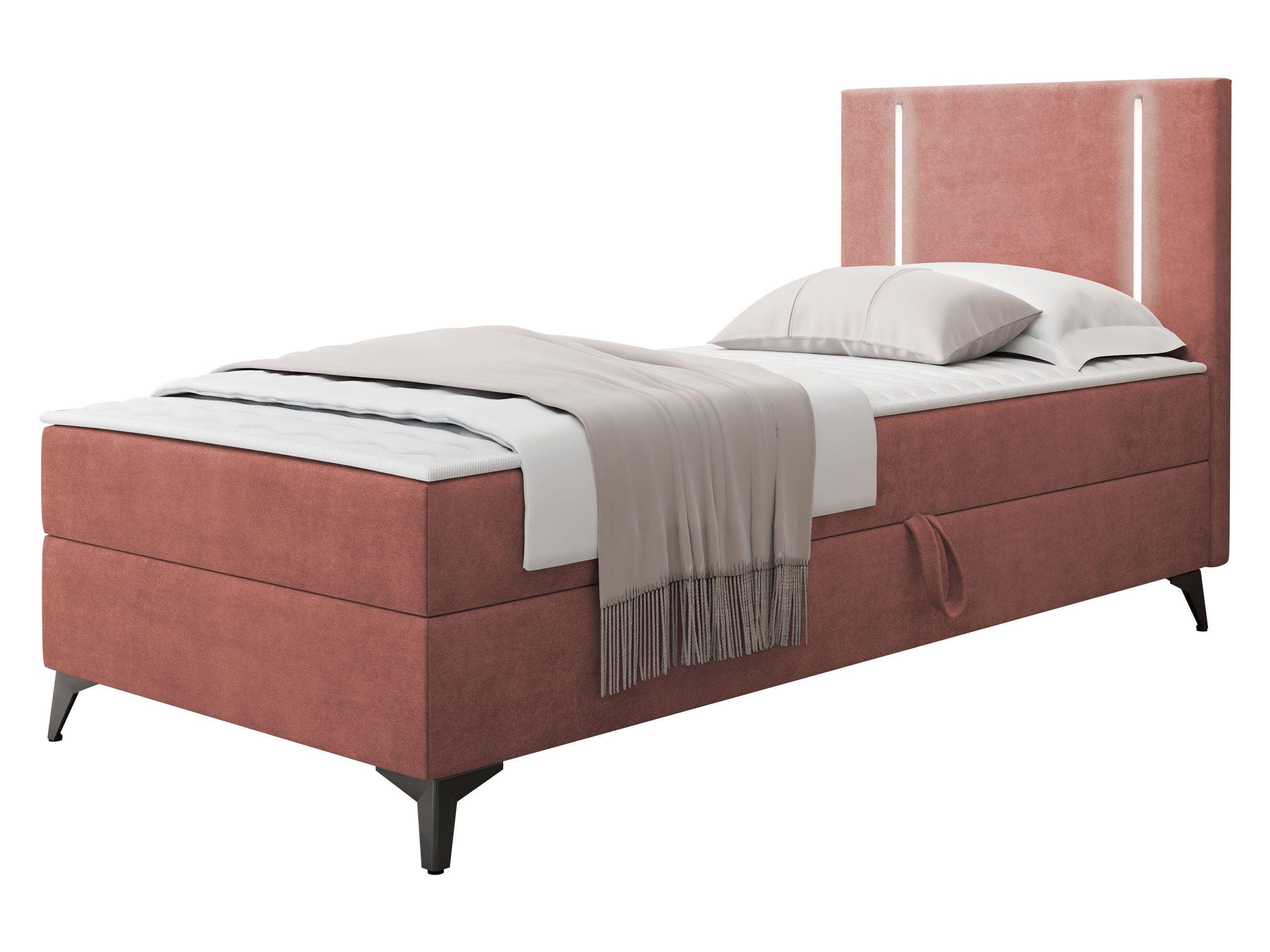 BOXBETT Ono 1, Setite: Rechts - Schwarz/Braun, Holz/Textil (90/200cm) - MIRJAN24
