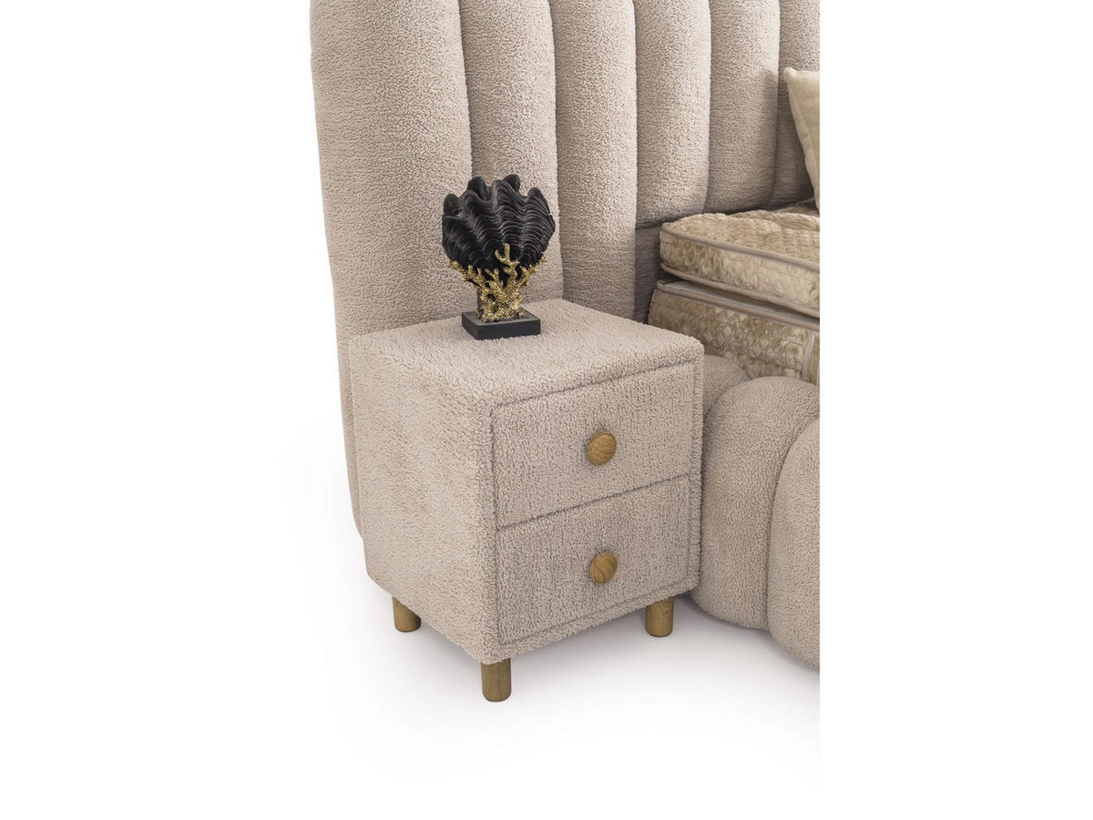 POLSTERBETT Marsel 120x200 Beige - Beige, Textil/Metall (120/200cm) - Villa Möbel