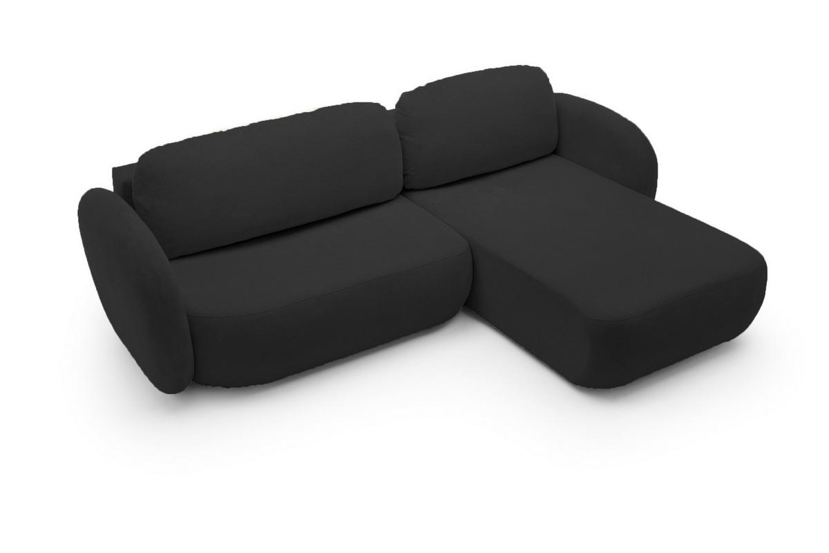 ECKSOFA OLIO L-Form Schlaffunktion mit Bettkasten, lose Rückenkissen, freistehend, RECHTS 248x174 cm Graphite-coloured - Graphitfarben, Holz/Textil (248/174cm) - DomoHome