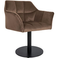 SESSEL Samt Braun - Schwarz/Braun, Textil/Metall (64/75/48cm) - CLP