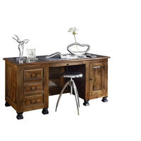 SCHREIBTISCH Sheesham 150x70x75 braun lackiert NEW BOSTON #205 - Braun, Holz (70/150/75cm) - Massivmoebel24