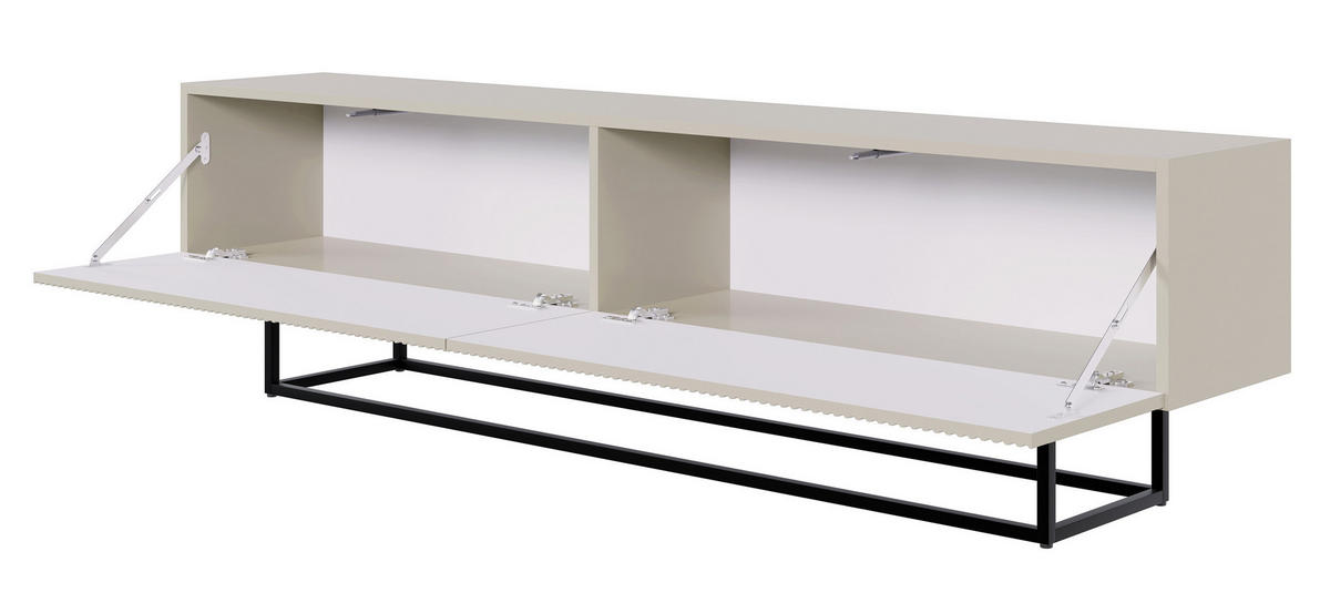 TV-SCHRANK Veldio Graubeige Schwarz 175 cm - Greige/Schwarz, Holzwerkstoff/Metall (175/46.5/31.6cm) - Selsey