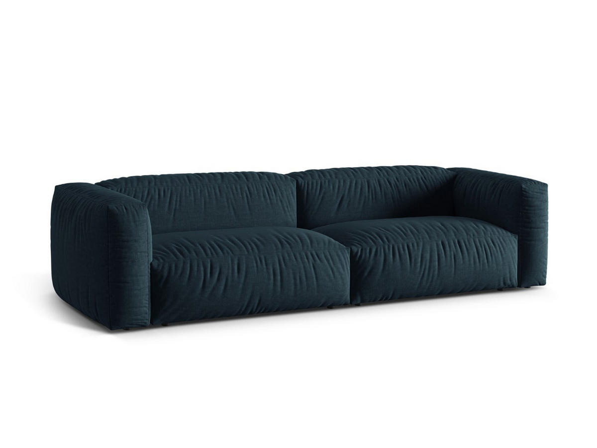 SOFA modular Martina aus strukturiertem Stoff jeansblau 4 Sitzplätze - Blau, Textil (320/75/106cm) - Micadoni