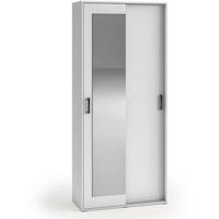 SCHWEBETÜRENSCHRANK Lano 90/205/40 cm 2-türig weiß - Weiß, Holzwerkstoff (90/205/40cm) - Beautysofa