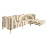 GARTENSOFA mit 4 Sitzplätzen, Beige - Beige, Metall - Oviala