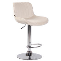 BARHOCKER Lentini Samt 86-108x50x50 cm creme - Creme, Textil (50/86/50cm) - furnicato