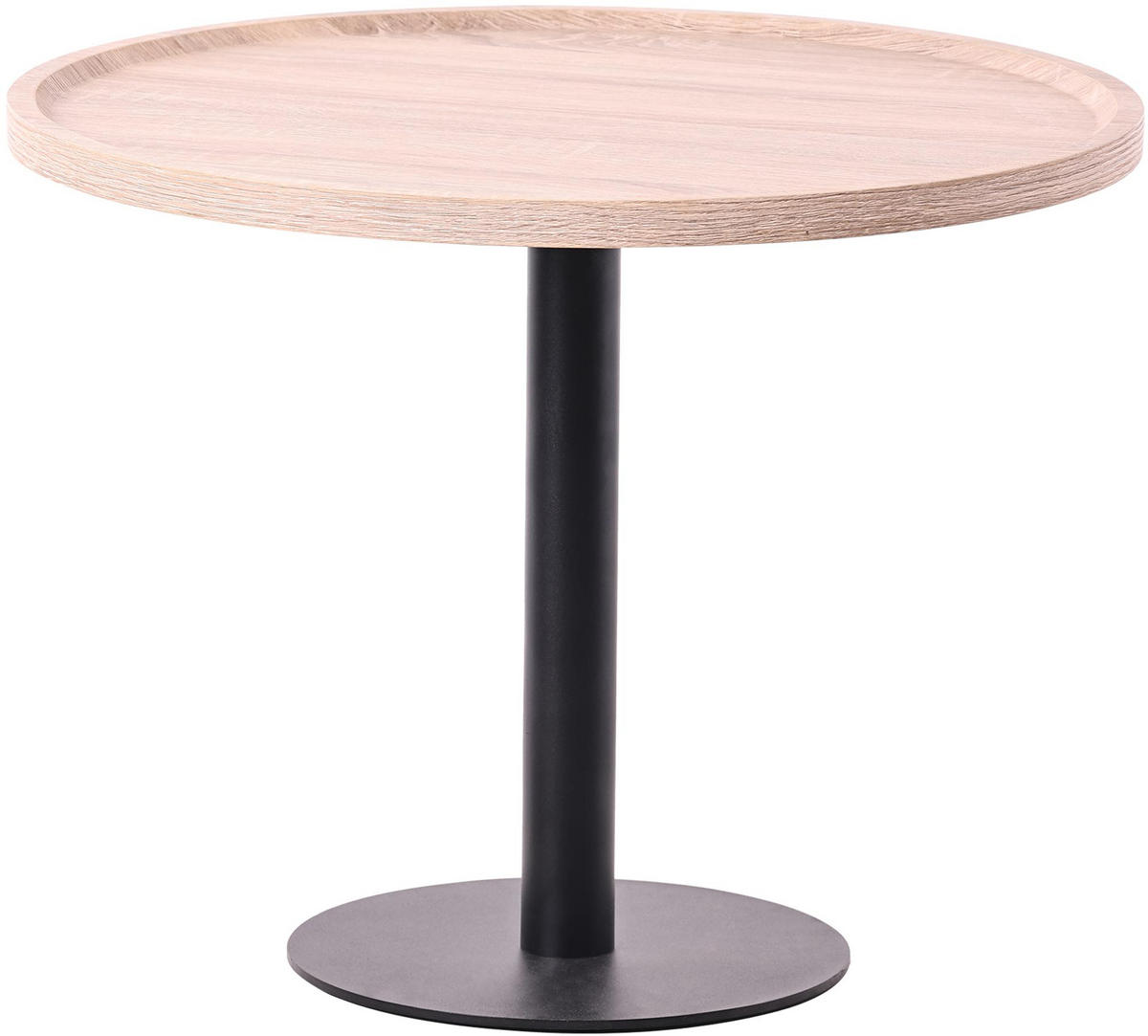 BEISTELLTISCH Kombi Set Holz Eiche - Eichefarben/Schwarz, Holz/Metall (40/40/42cm) - CLP