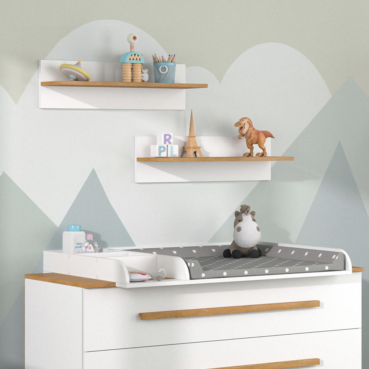 POLICE NA DĚTSKÝ POKOJ Malia Bílá - bílá, kompozitní dřevo (70/20/18.4cm) - VitaliSpa