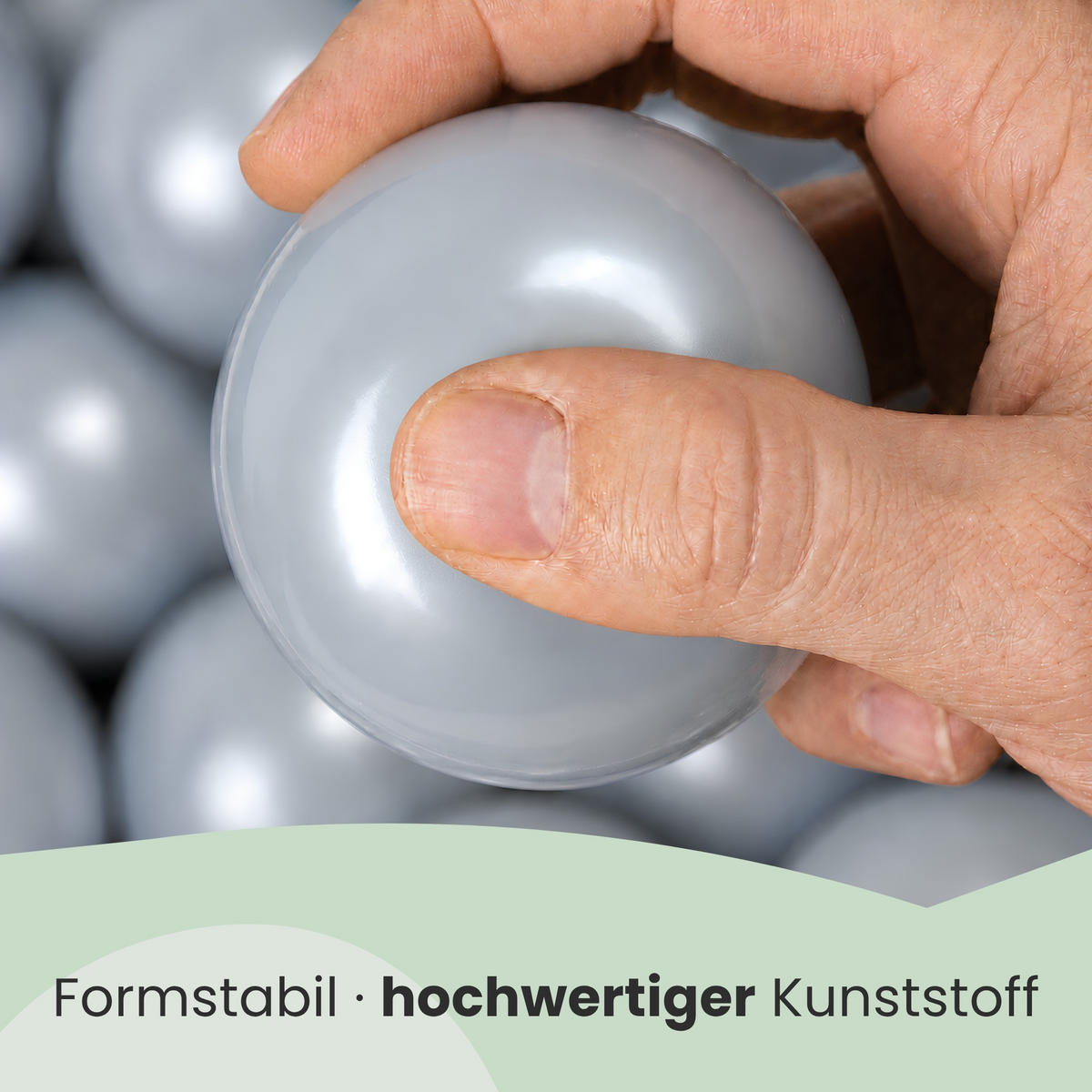 BÄLLEBAD-BÄLLE 50 Stück, Siber/Grau, 5.5 cm - Silberfarben, Kunststoff (5.5/5.5/5.5cm) - Littletom