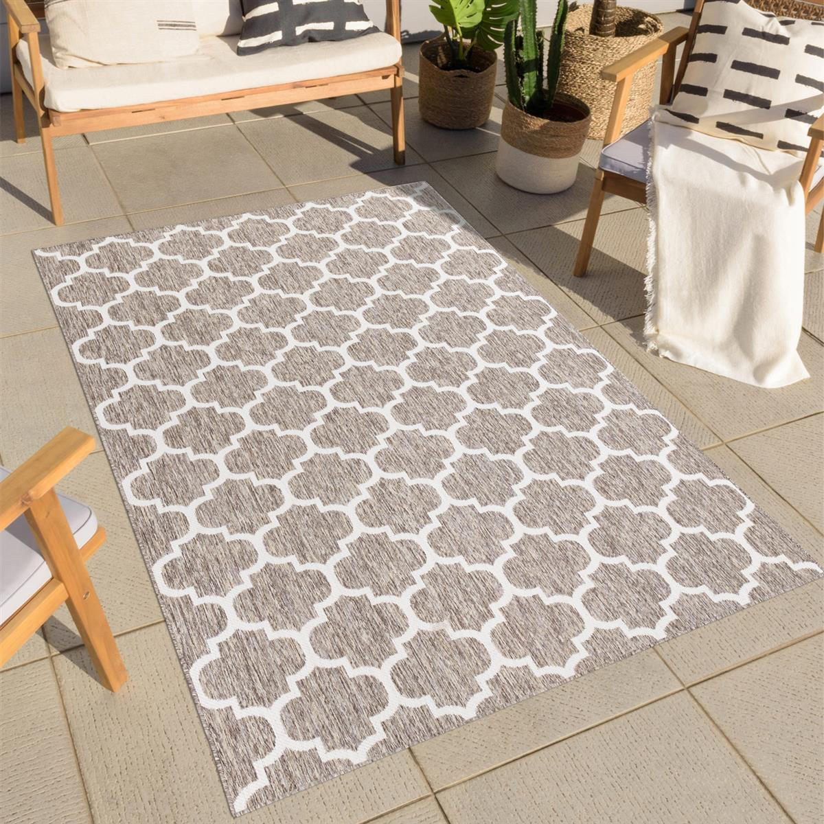 OUTDOOR-TEPPICH Sun 462 Beige 150x150 cm - Beige, Textil (150/150cm) - carpet city