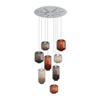 GALERIELEUCHTE Velo 8-flammig Mehrfarbig Ø 18/20/25cm - Multicolor/Weiß, Glas (25/25/27cm) - s.luce