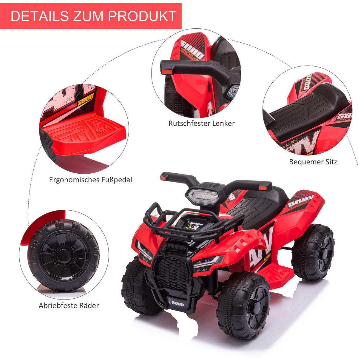 ELEKTRO-QUAD Cassandra Rot 66/44/42 cm - Rot, Kunststoff (42/66/44cm) - Jamb
