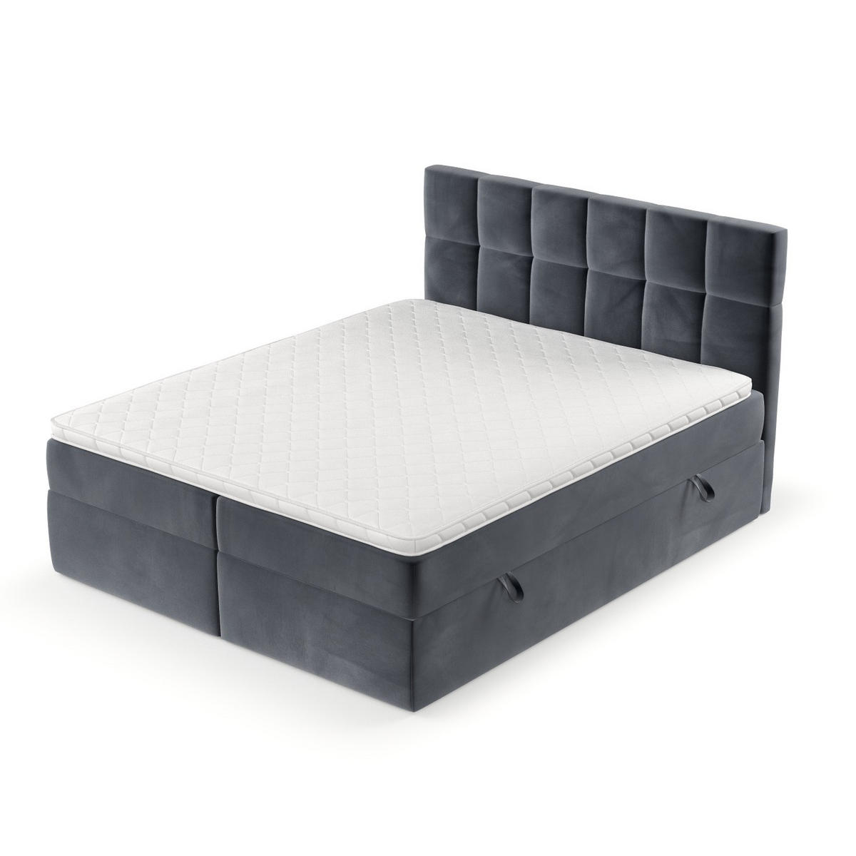POSTEL BOXSPRING VARENO 180/200 Tmavě šedá - černá/tmavě šedá, kov/dřevo (180/200cm) - AltaBeds