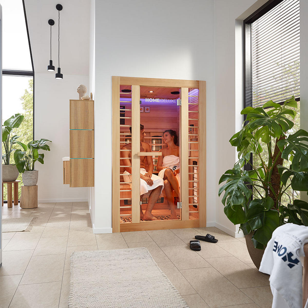 INFRAROTKABINE REDSUN DELUXE PLUS M - Braun, Holz (120/190/105cm) - Home Deluxe