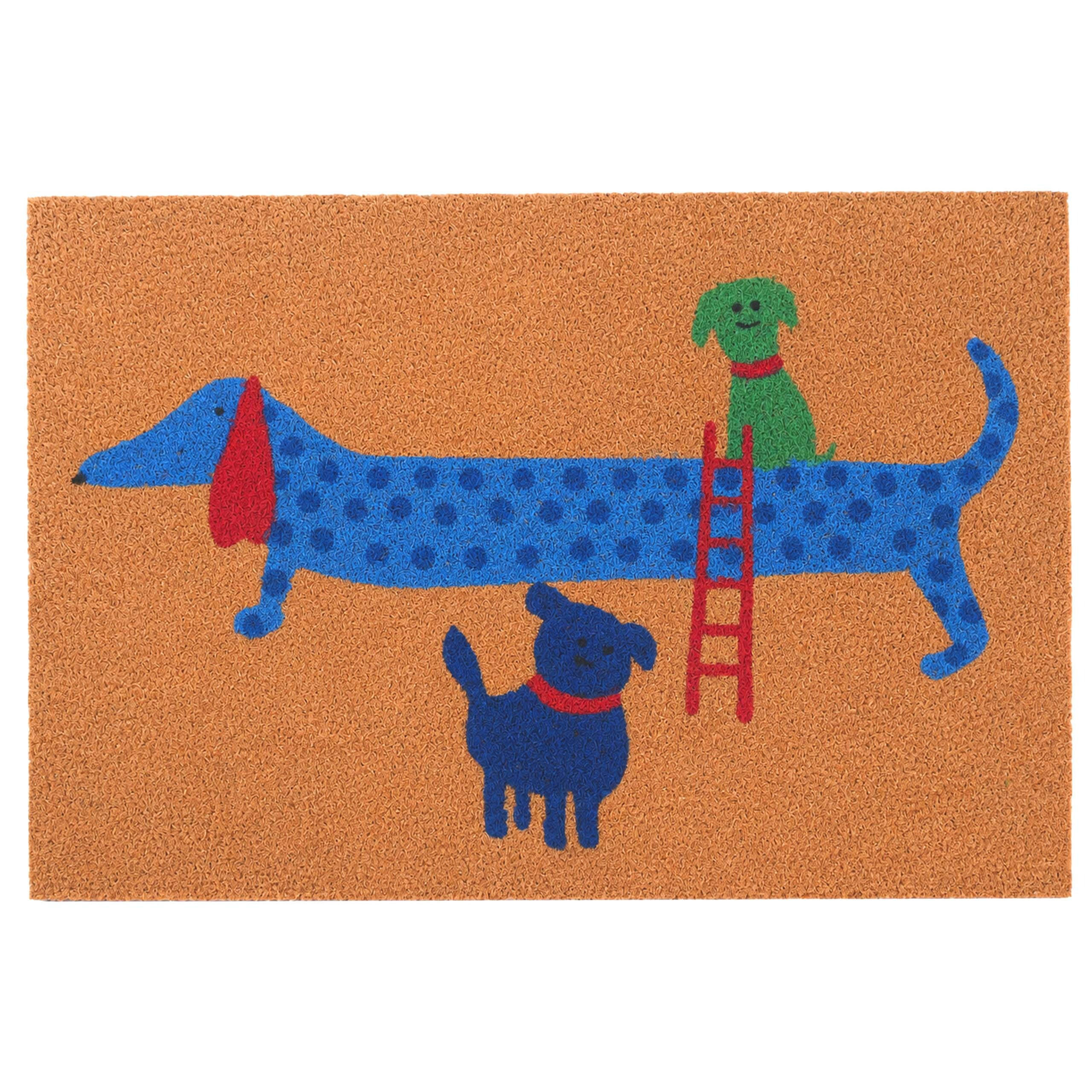 ROHOŽKA Přírodní kokos zvířecí motiv protiskluzová 60x40 cm - různobarevná, textil/plast (60/40cm) - Relaxdays