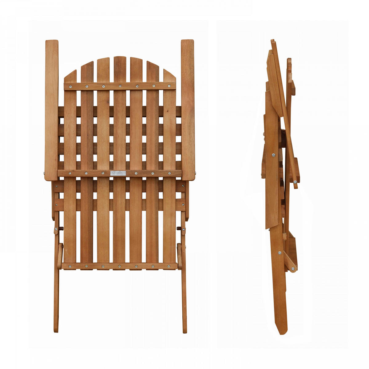 KLAPPSESSEL 2-tlg., Braun - Eichefarben, Holz (84/95/59cm) - Oviala