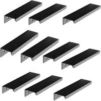 MÖBELGRIFF Schwarz Matt 10er-Set Aluminium - Schwarz, Metall (1.8/2/12cm)